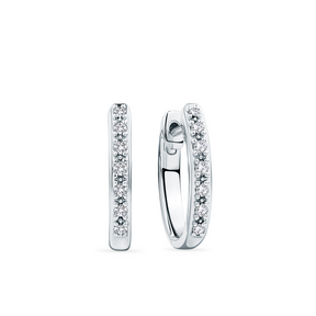 I Treasure® Diamond and Sterling Silver Huggie Earrings