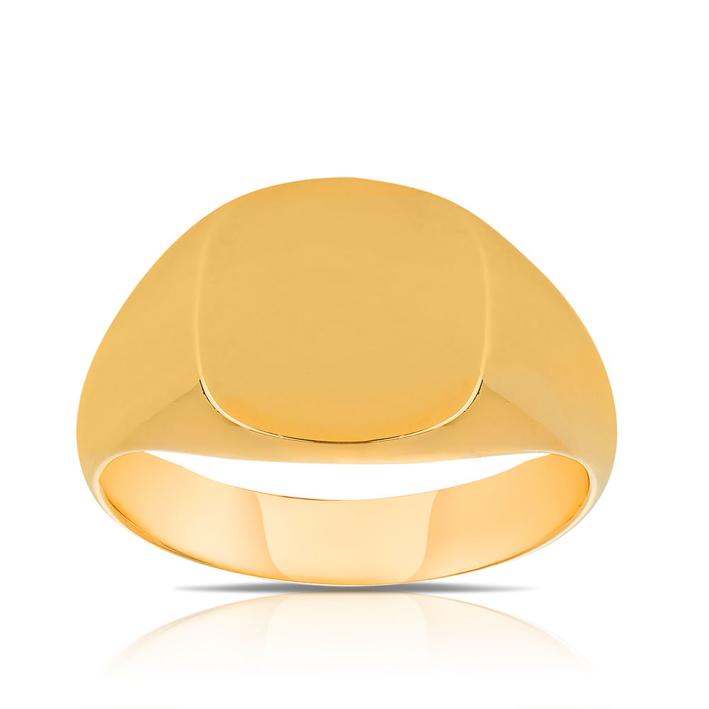 Cushion Signet Ring set in 9ct Yellow Gold