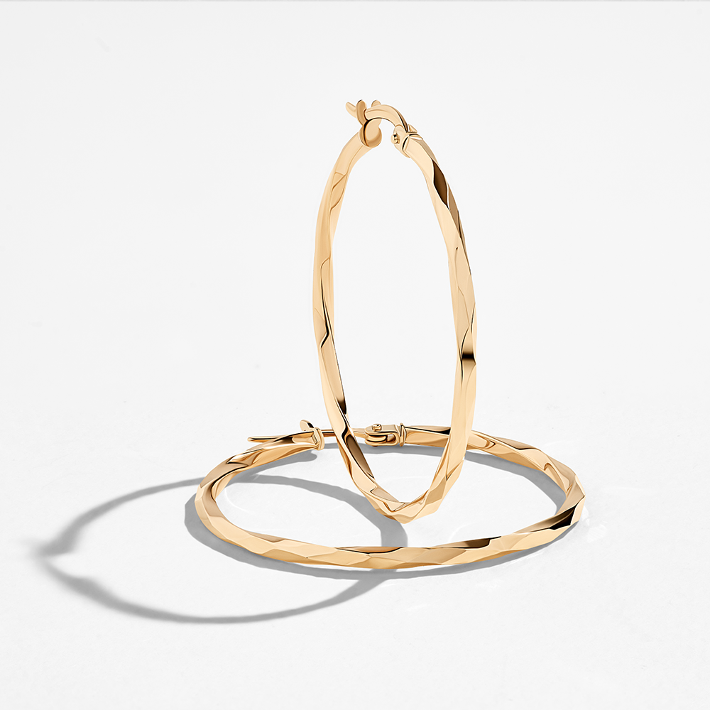 Twist Hoop Earrings in 9ct Yellow Gold