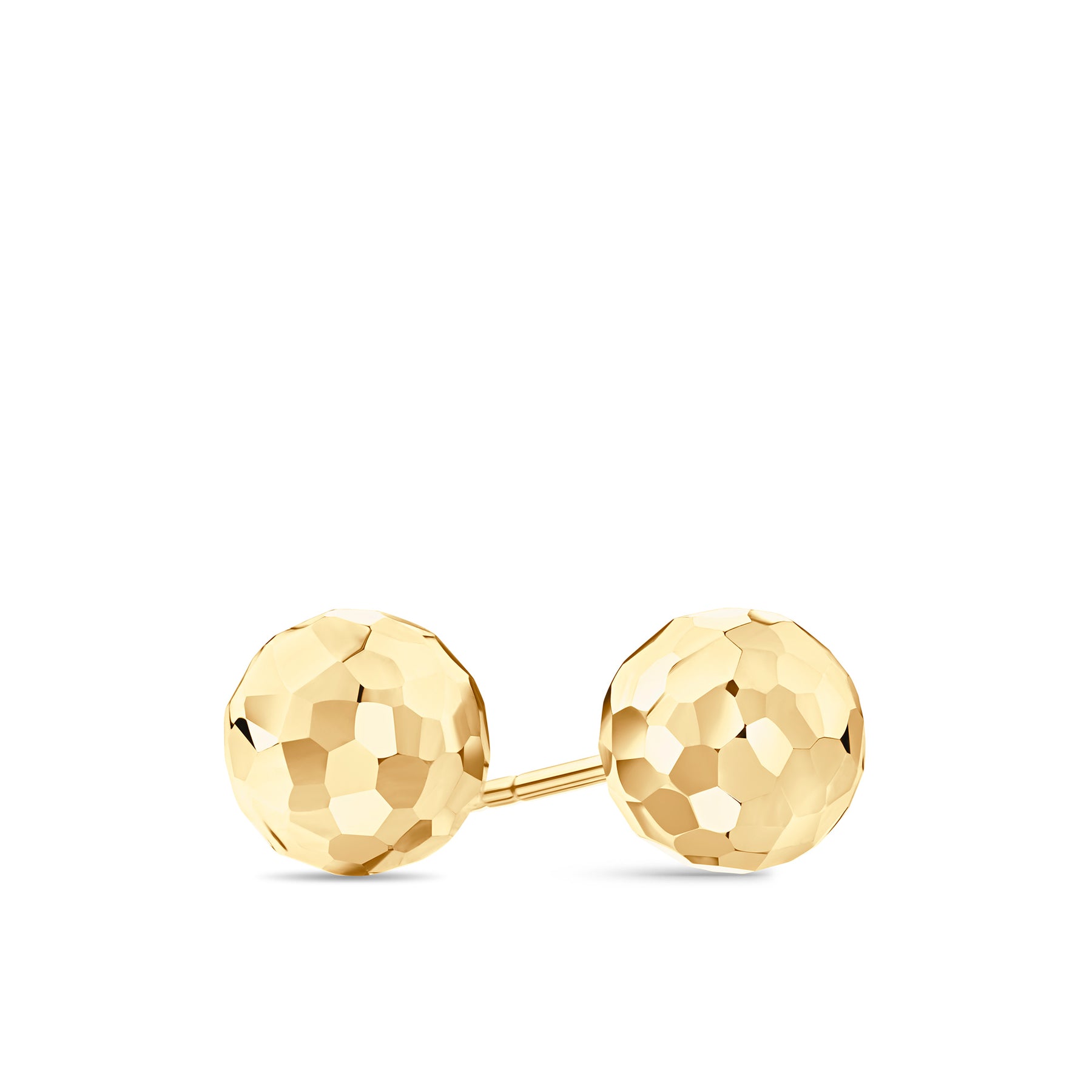 Diamond Cut Ball Studs in 9ct Yellow Gold