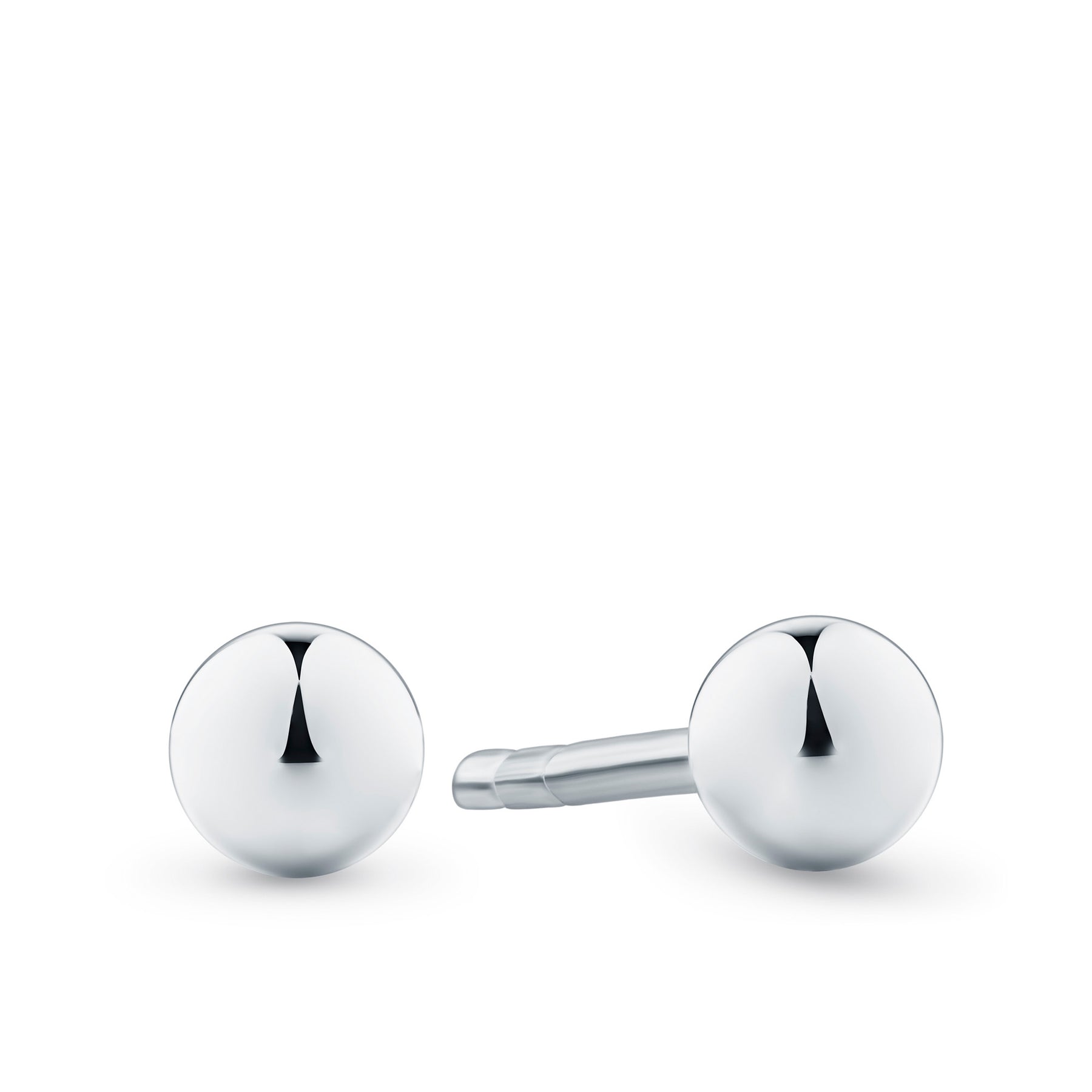 3mm Ball Stud Earrings in 9ct White Gold