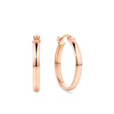 Flat Round Hoop Earrings in 9ct Rose Gold