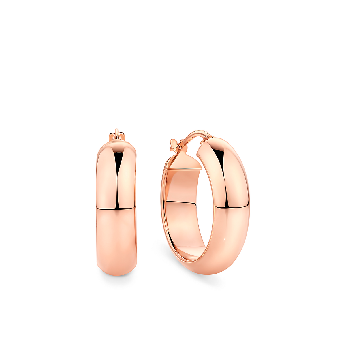 Round Hoop Earrings in 9ct Rose Gold