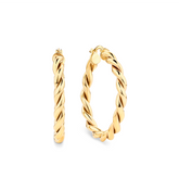 Braid Hoop Earrings in 9ct Yellow Gold