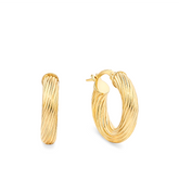 Fine Twist Hoop Earrings in 9ct Yellow Gold