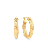 Fine Twist Hoop Earrings in 9ct Yellow Gold