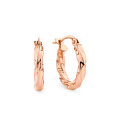 Twist Hoop Earrings in 9ct Rose Gold