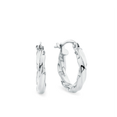 Twist Hoop Earrings in 9ct White Gold