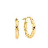 Twist Hoop Earrings in 9ct Yellow Gold