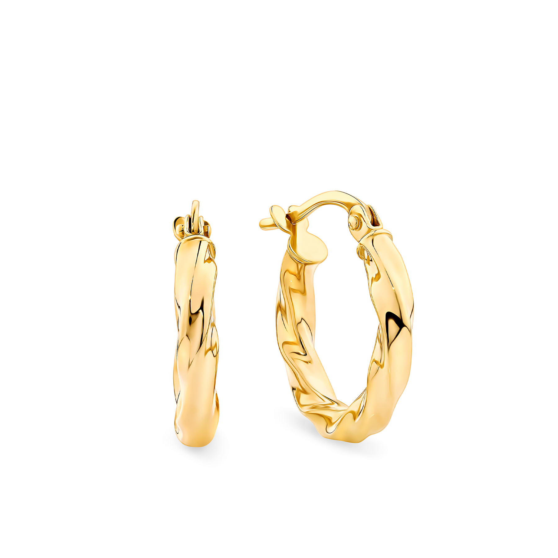 Twist Hoop Earrings in 9ct Yellow Gold