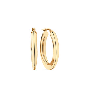 Graduated Hollow Hoop Earrings in 9ct Yellow Gold