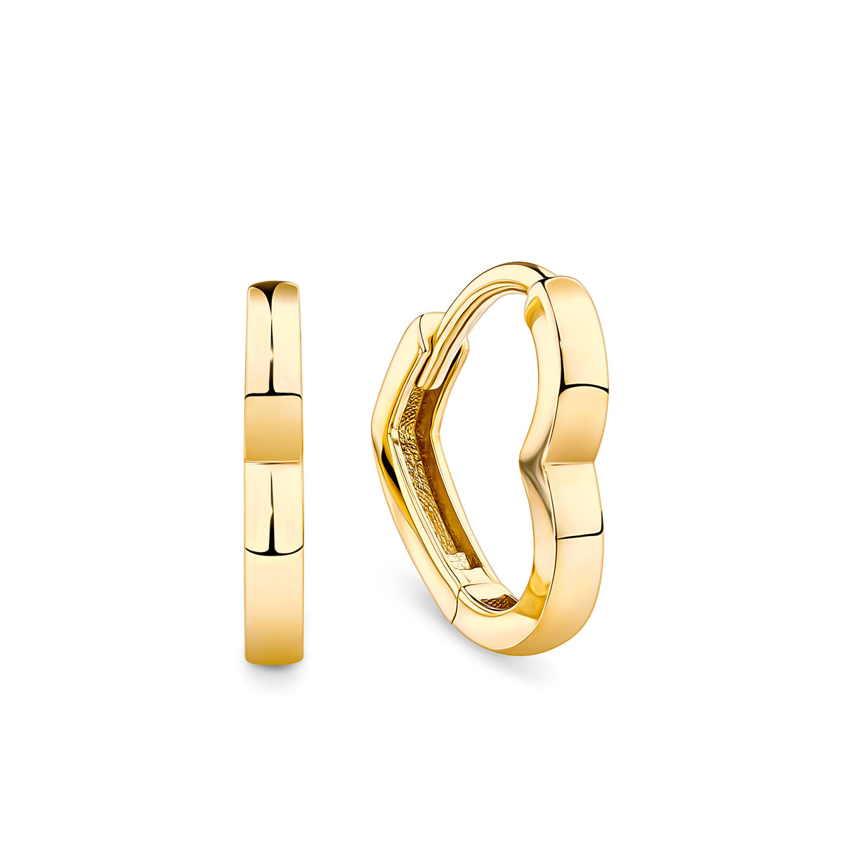 Heart Huggie Earrings in 9ct Yellow Gold