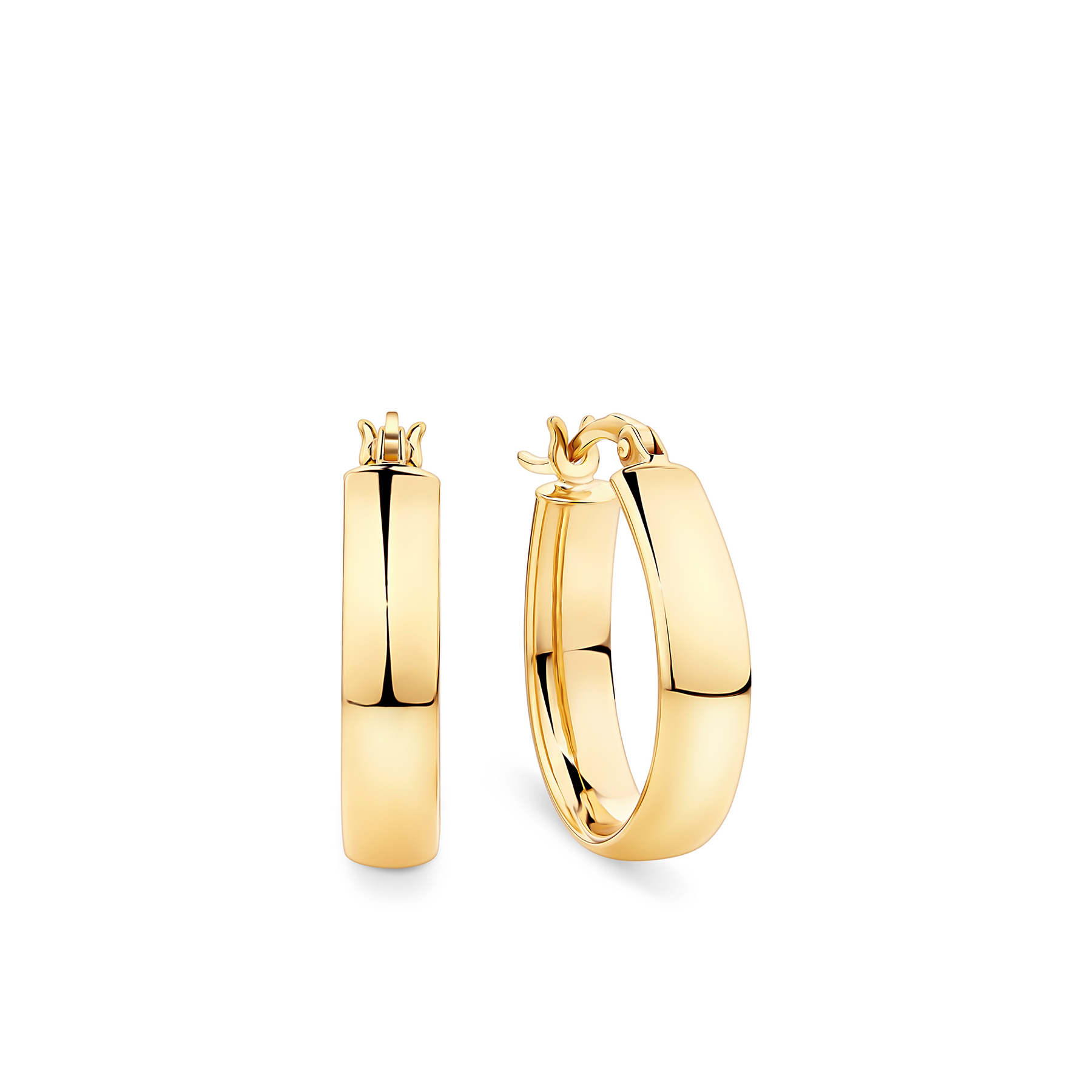 Oval Hoop Earrings in 9ct Yellow Gold