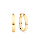 Oval Hoop Earrings in 9ct Yellow Gold