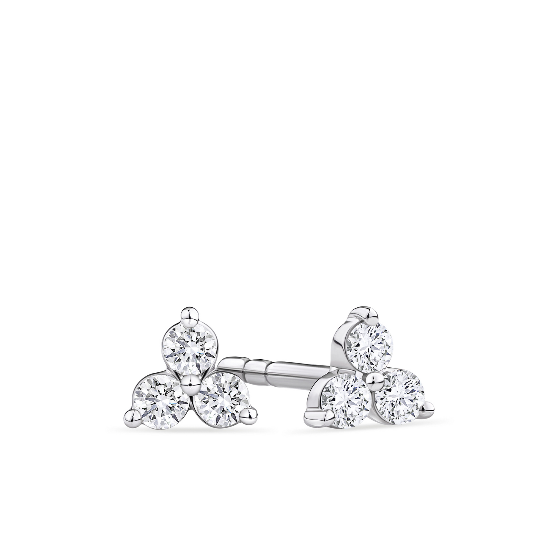 Diamond Triangle Earrings in 9ct White Gold