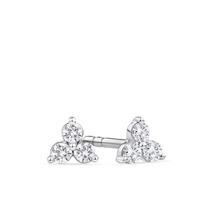 Diamond Triangle Earrings in 9ct White Gold