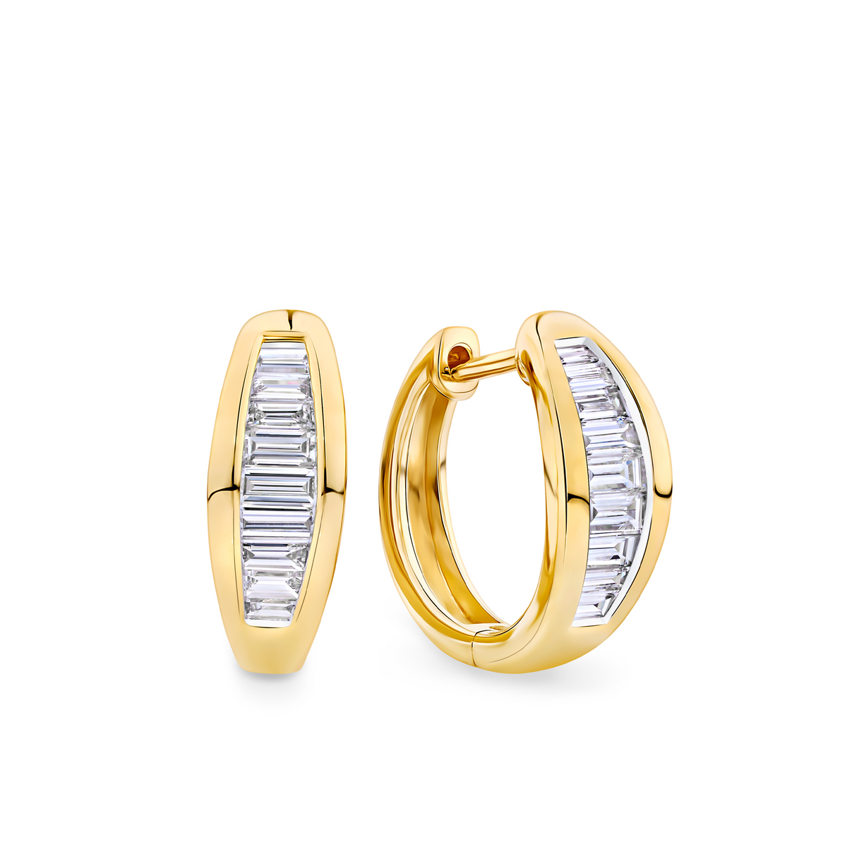 0.50ct TW Diamond Baguette Earrings in 9ct Yellow Gold