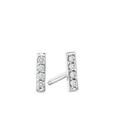 0.06ct TW Diamond Bar Earrings in 9ct White Gold