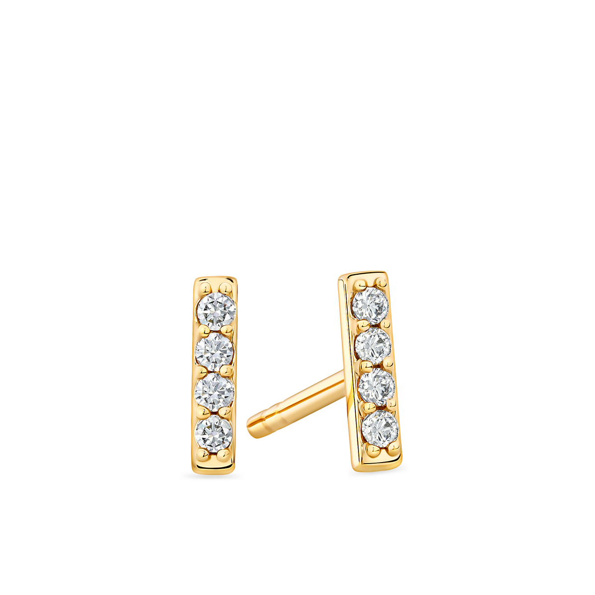 0.06ct TW Diamond Bar Earrings in 9ct Yellow Gold