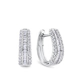 Diamond Channel Set Hoop Earrings in 9ct White Gold