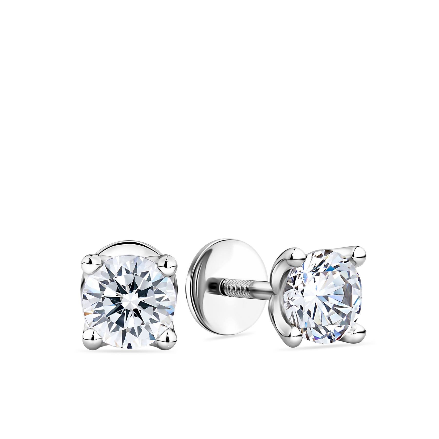 Diamond Stud Earrings in 18ct White Gold