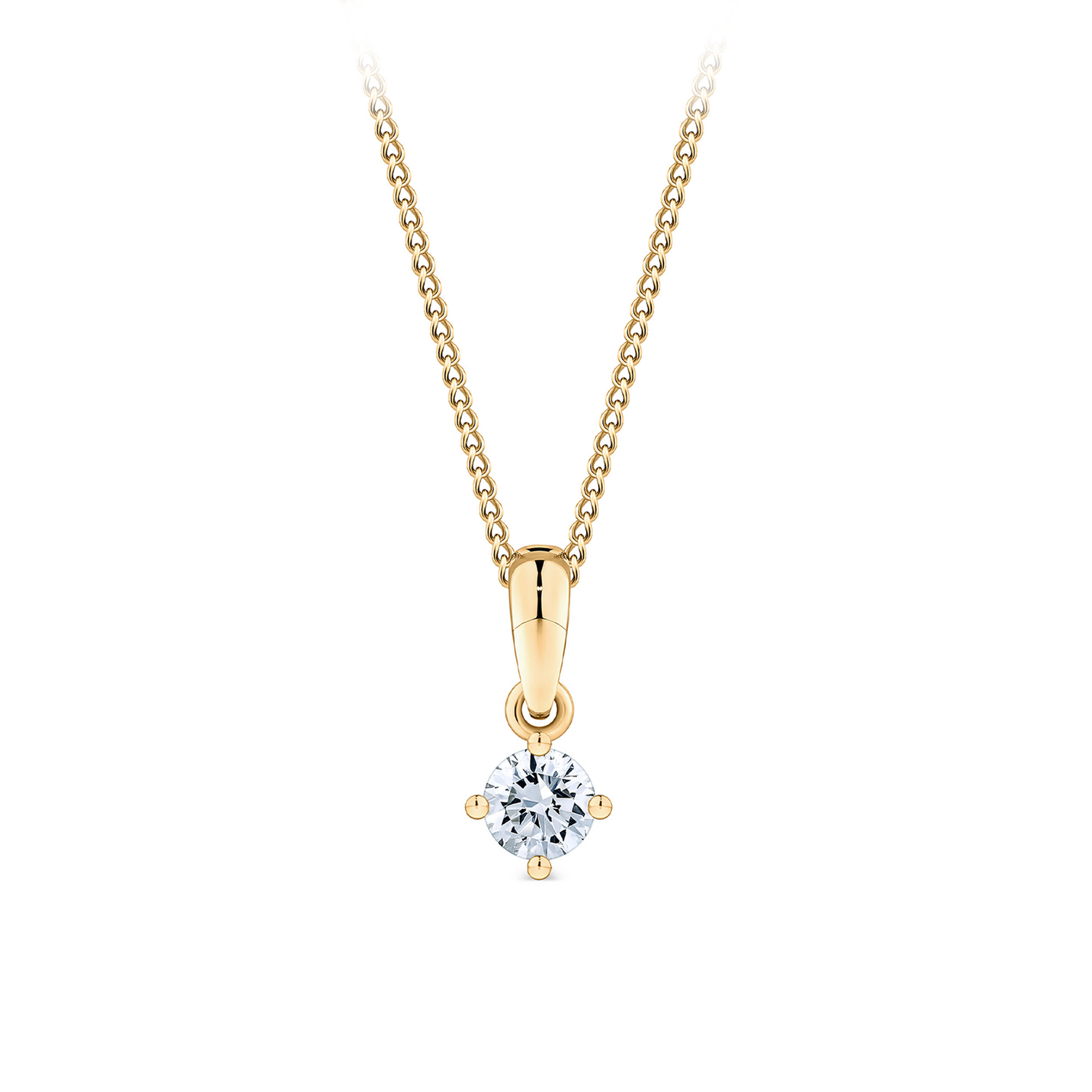 0.25ct TW Solitaire Diamond Pendant in 18ct Yellow Gold