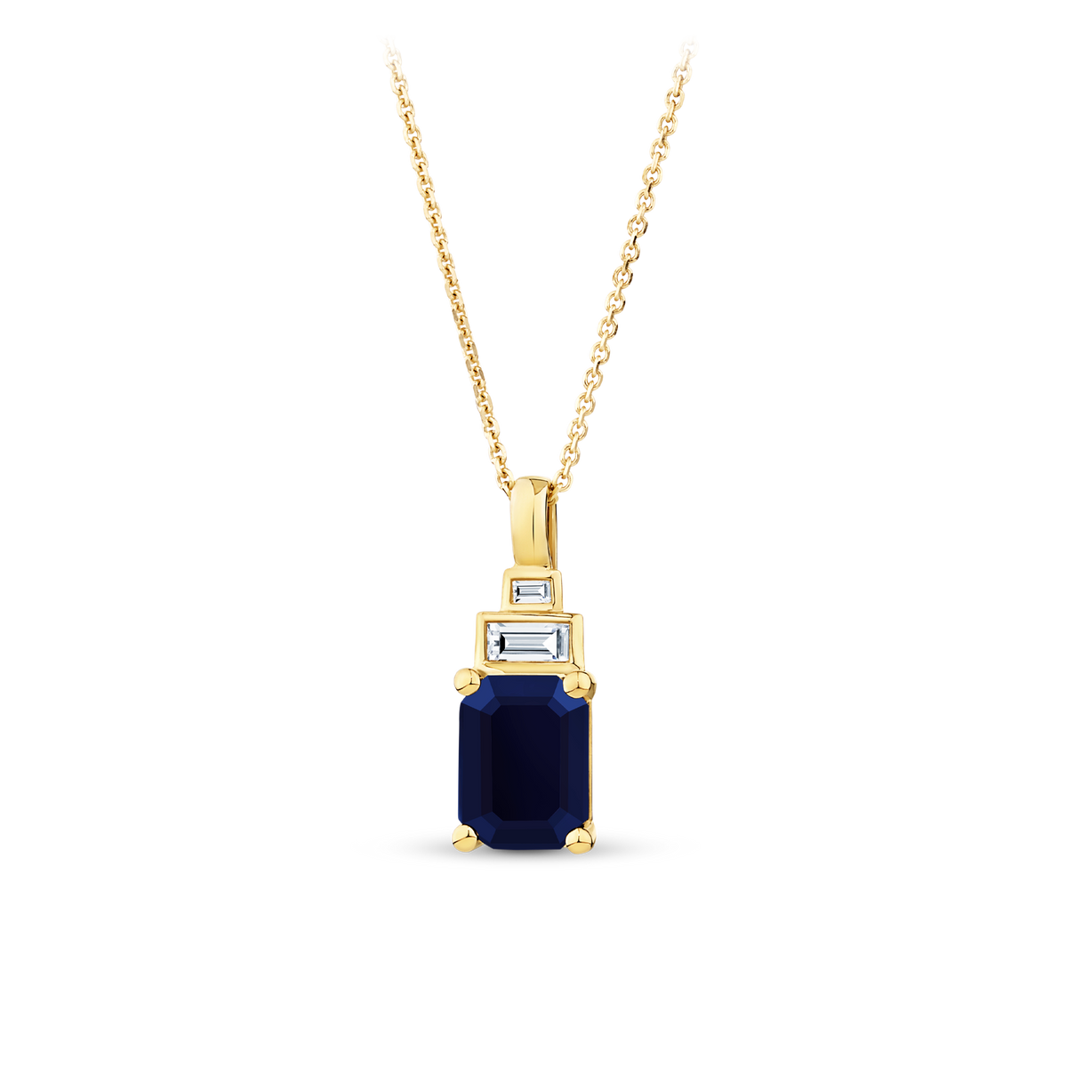 Mens gold sapphire on sale pendant