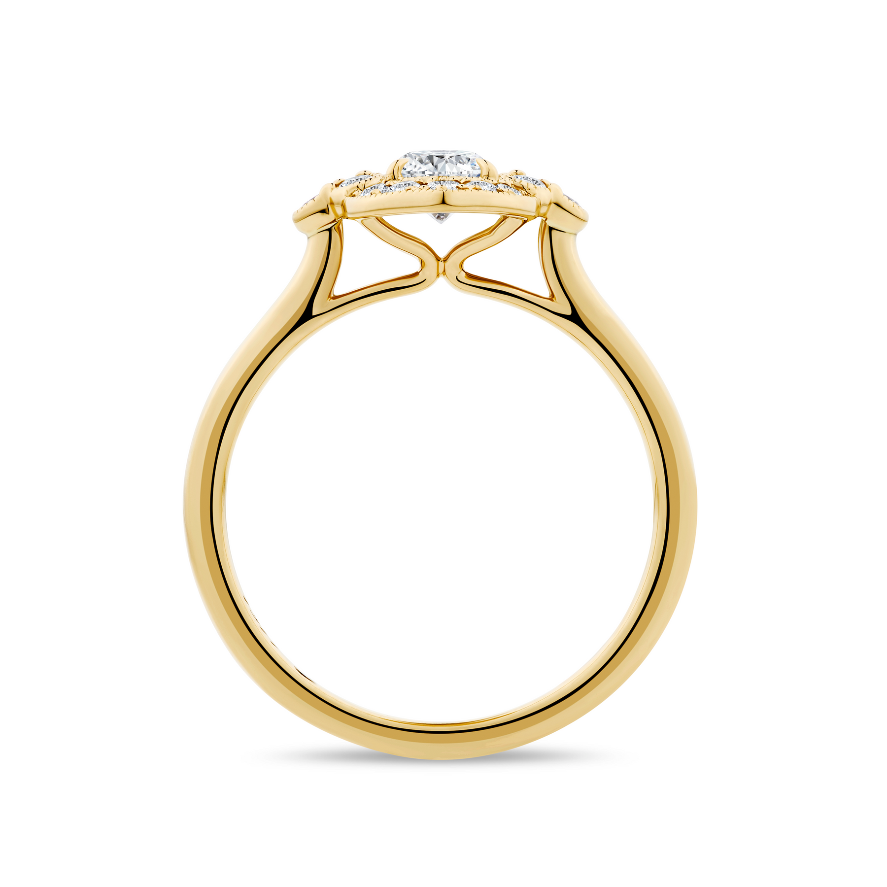 1917™ 0.84ct TW Diamond Vintage Oval Halo Engagament Ring in 18ct Yellow Gold