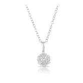 Diamond Cluster Pendant in 9ct White Gold