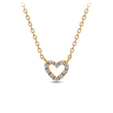 Diamond Heart Pave Set Necklace in 9ct Yellow Gold