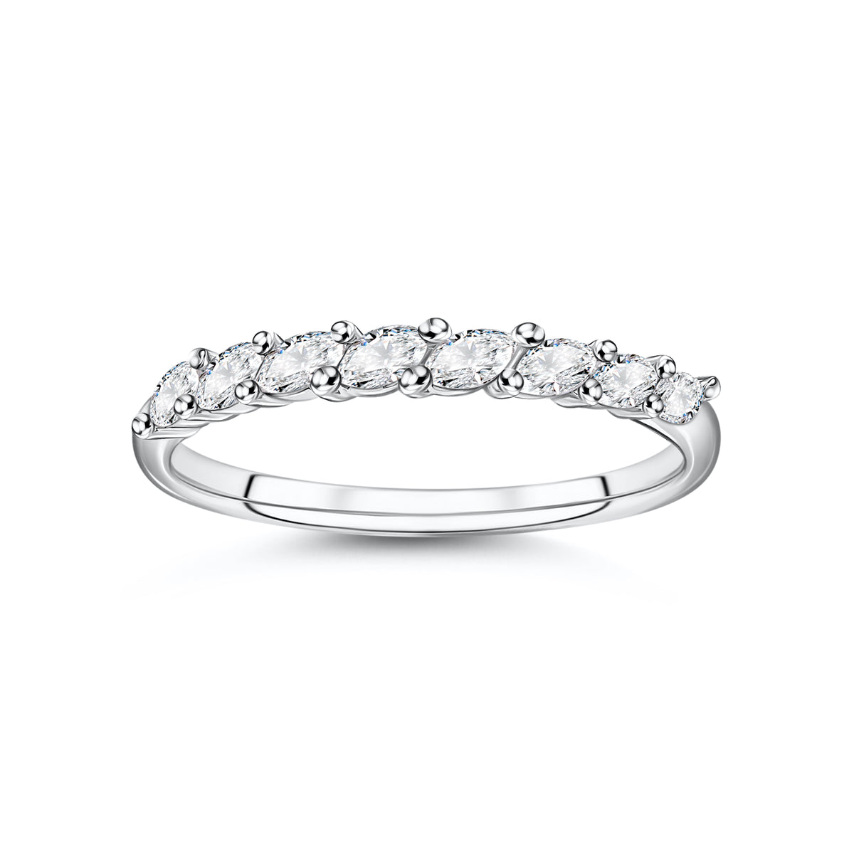 Marquise Cut Diamond Ring in 9ct White Gold