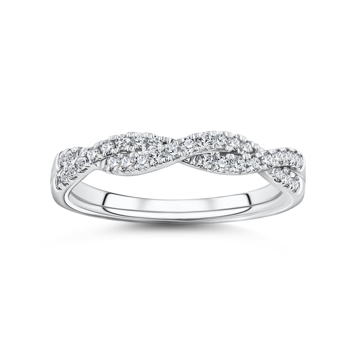 Diamond Twist Ring in 9ct White Gold