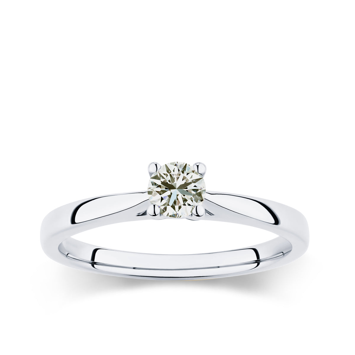 Rendition 0.30ct Diamond Solitaire Round Brilliant Cut Engagement Ring in 9ct White Gold