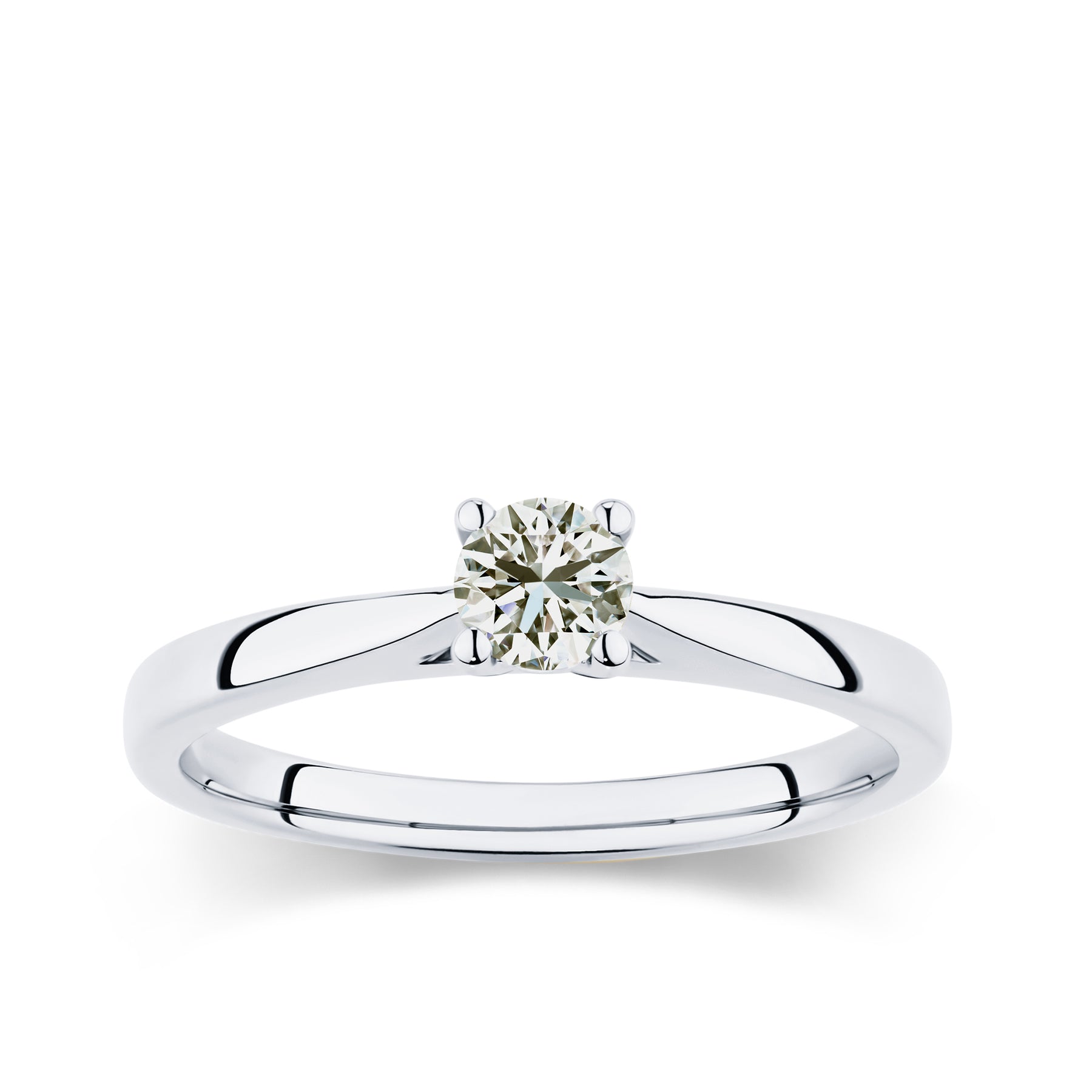 Rendition 0.30ct Diamond Solitaire Round Brilliant Cut Engagement Ring in 9ct White Gold