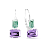 Pastel Cubic Zirconia Earrings in Sterling Silver