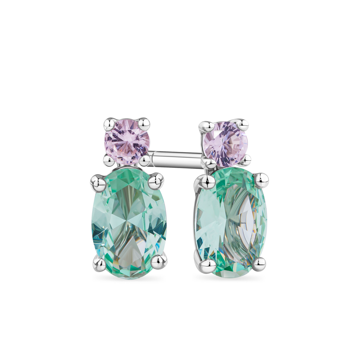 Cubic Zirconia Earrings in Sterling Silver Rhodium Plate