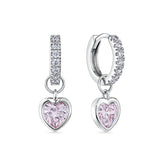 Pink Cubic Zirconia Earrings in Sterling Silver