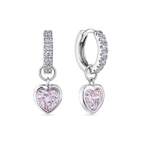 Pink Cubic Zirconia Earrings in Sterling Silver