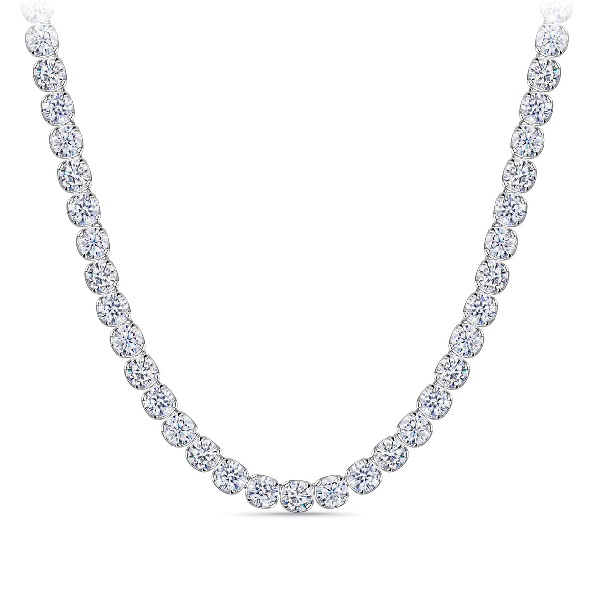 Cubic Zirconia Tennis Necklace in Sterling Silver