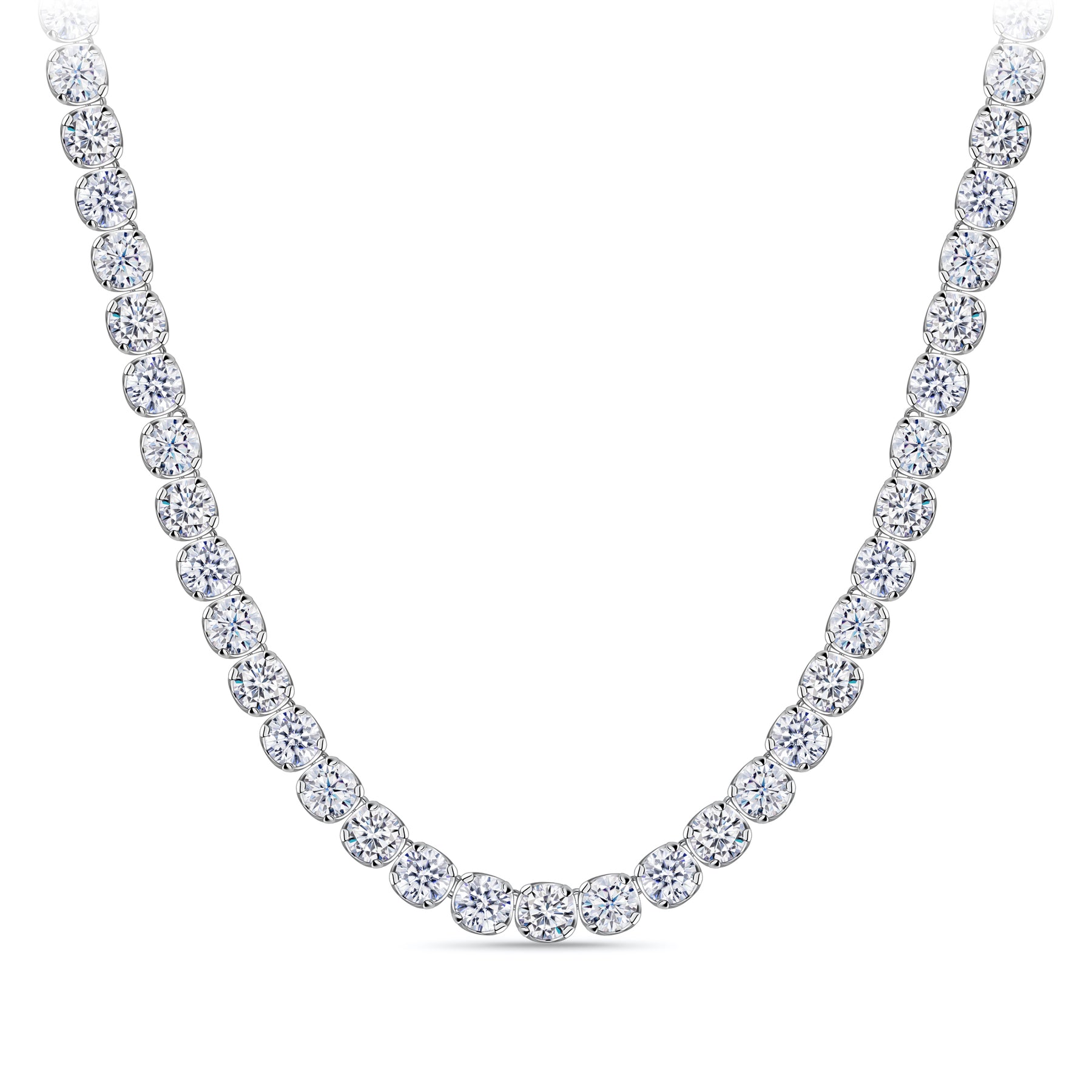 Cubic Zirconia Tennis Necklace in Sterling Silver