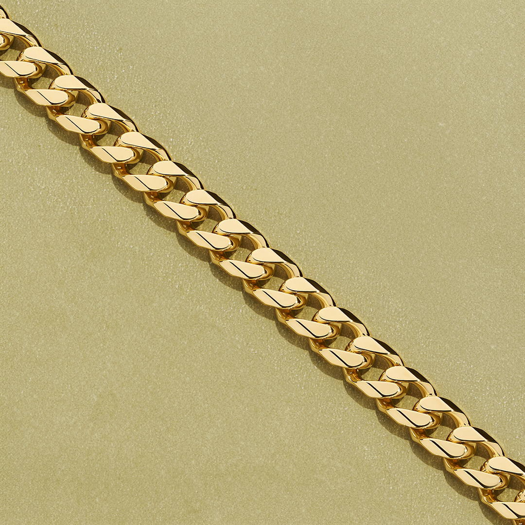 55cm Solid Curb Chain in 9ct Yellow Gold