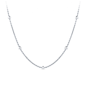 50cm Ball Station Chain Sterling Silver