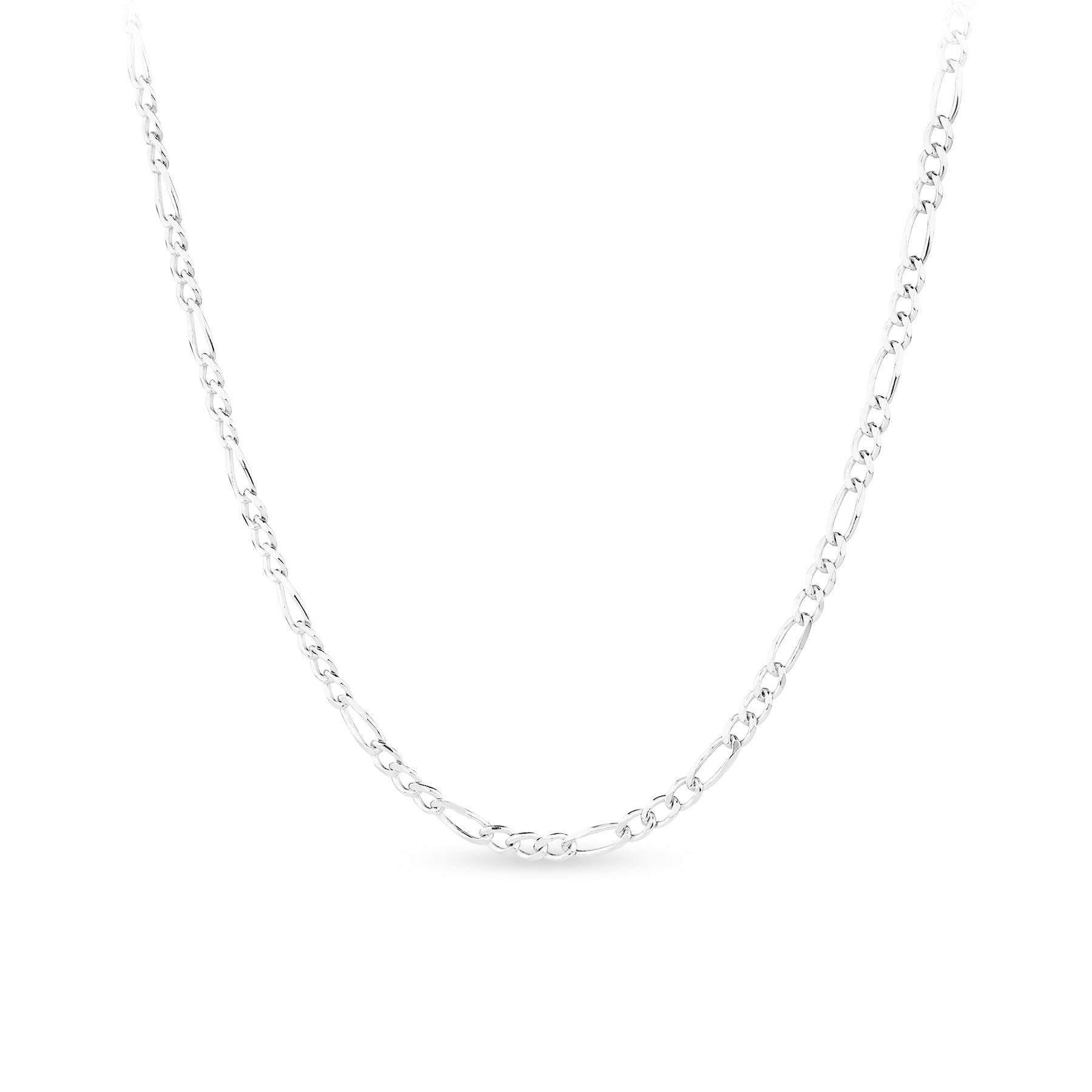 Polished Figaro Chain in Sterling Silver