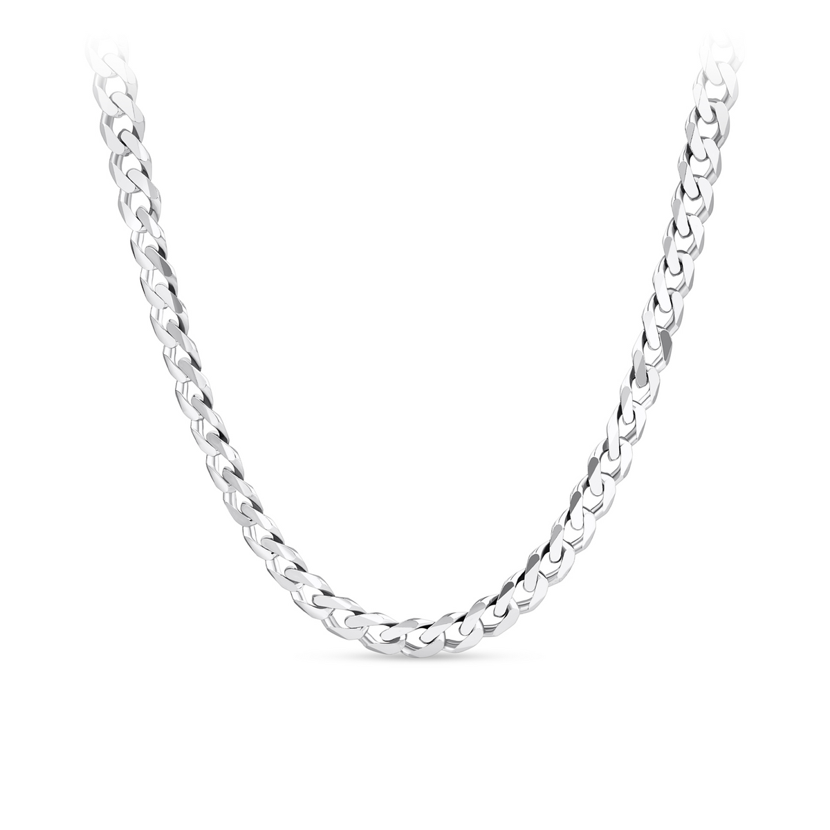 50cm Bevelled Curb Link Chain in Sterling Silver