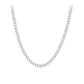 Solid Curb Link Chain in Sterling Silver Rhodium Plate