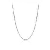 Diamond Cut Curb Link Chain in Sterling Silver Rhodium Plate