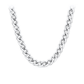 Solid Curb Link Chain in Sterling Silver Rhodium Plate