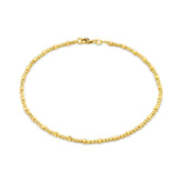 Fancy Diamond Cut Anklet in 9ct Yellow Gold