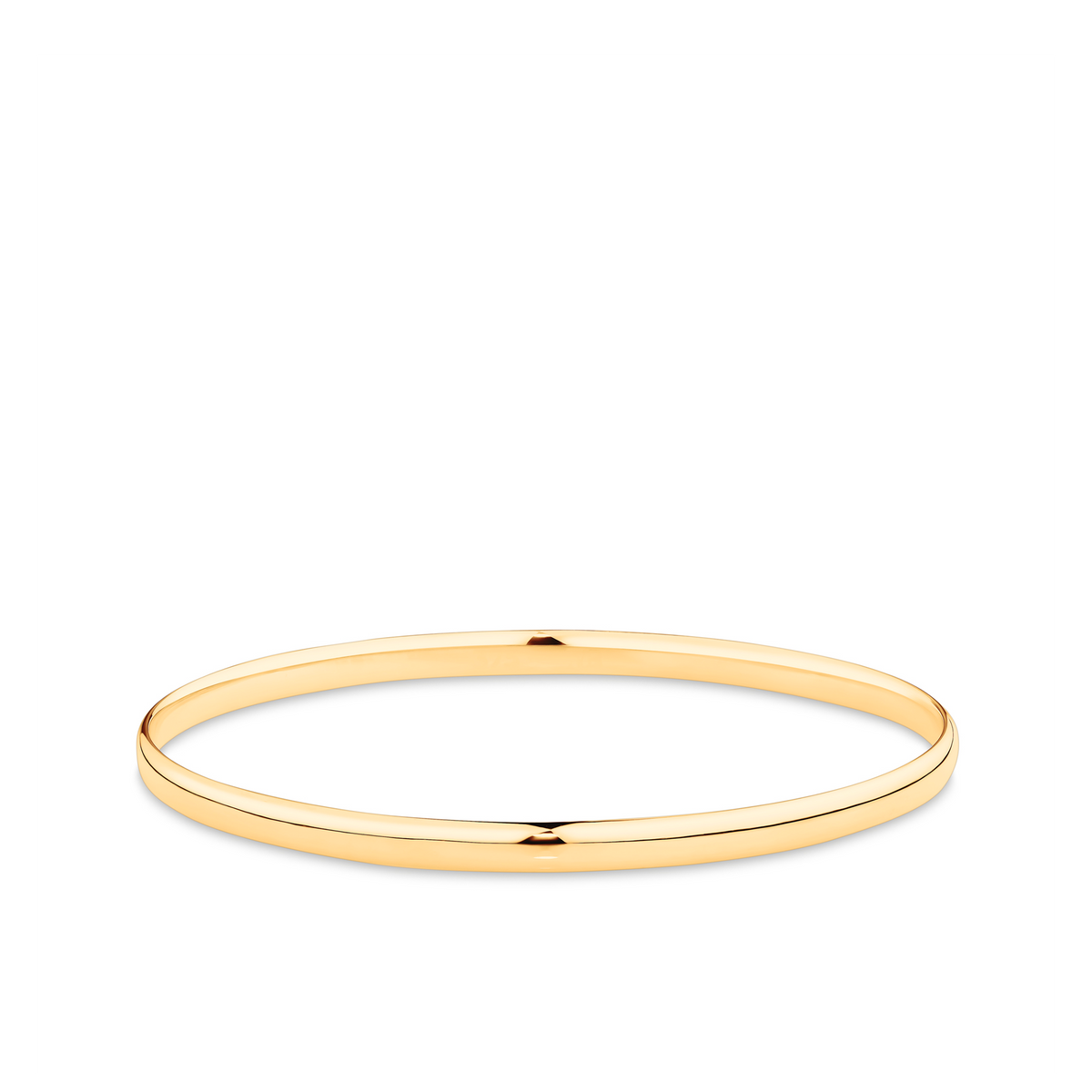 Solid Oval Bangle in 9ct Yellow Gold