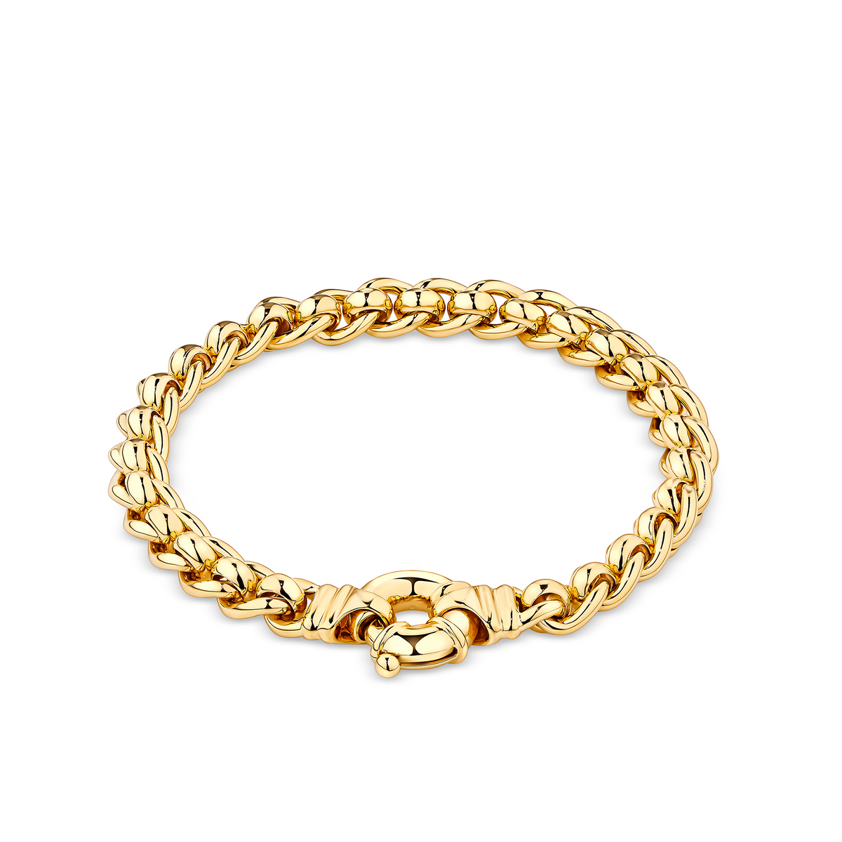 Solid Single Roller Bracelet in 9ct Yellow Gold